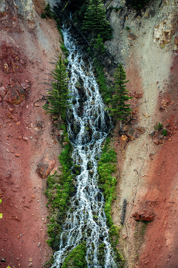 Silver Cord Cascade Tumbles over Red cliffs Photograph by Kelly VanDellen