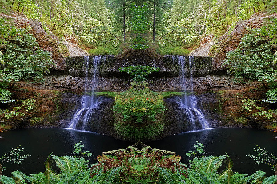 Silver Creek Falls Mirror #1 Photograph by Ben Upham III