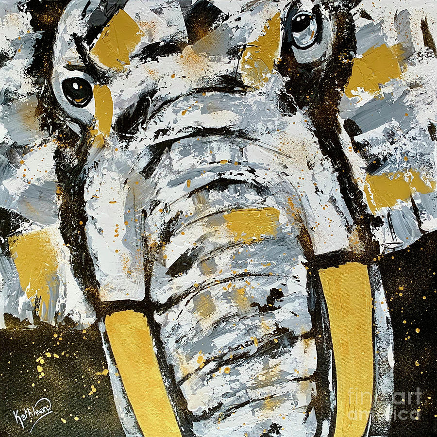 Silver Elephant Painting by Kathleen Artist PRO
