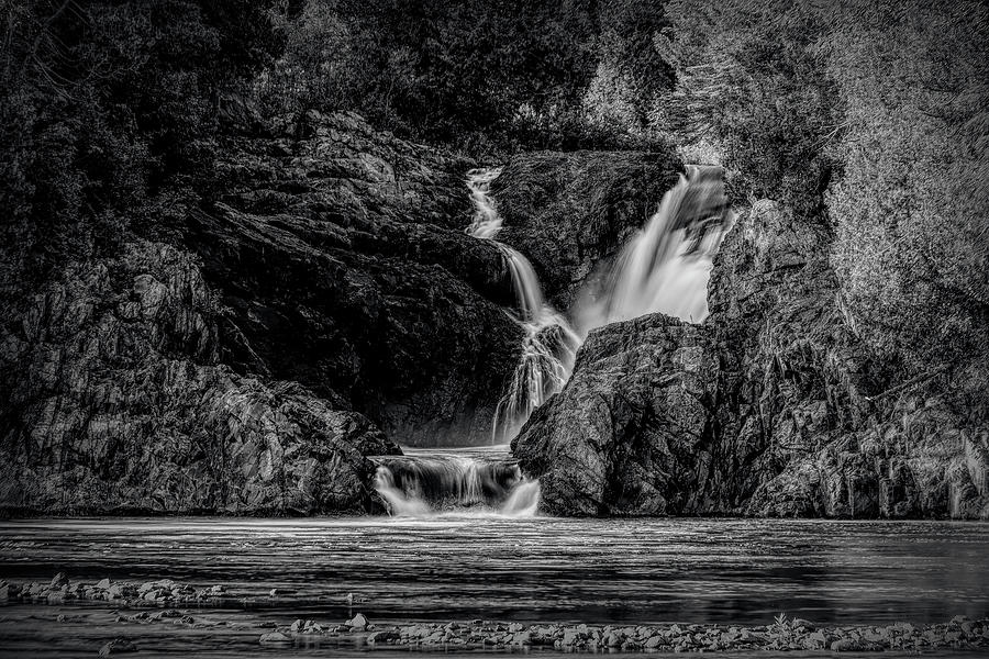 Silver Falls in Wawa, Ontario, Black and White Photograph by John Twynam