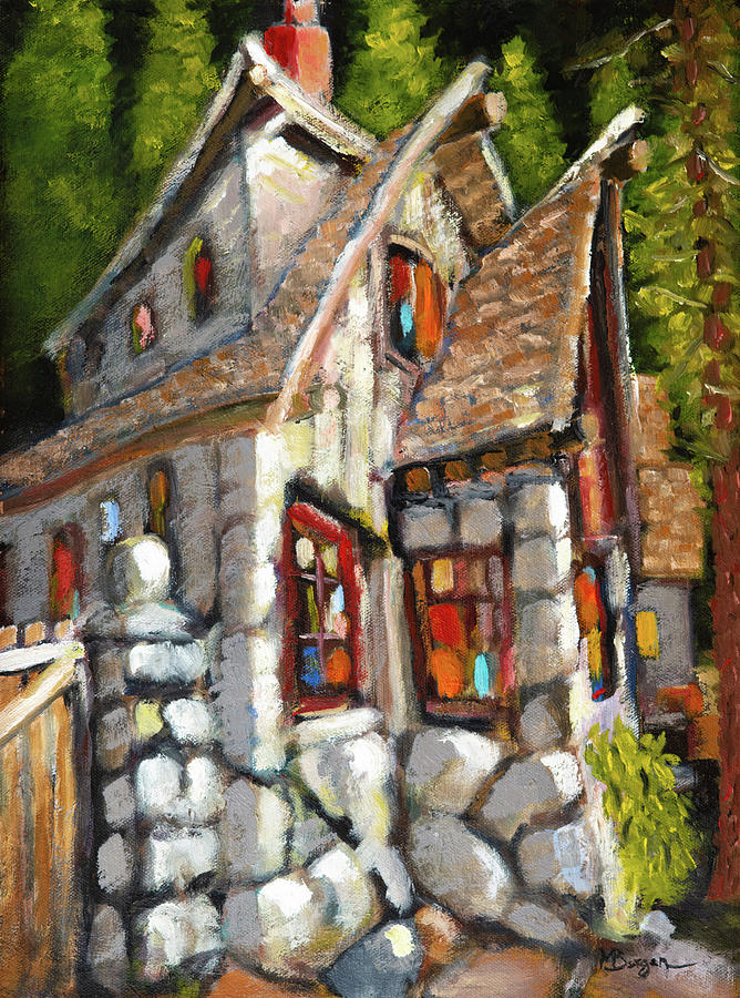 Silver Falls Lodge Painting by Mike Bergen