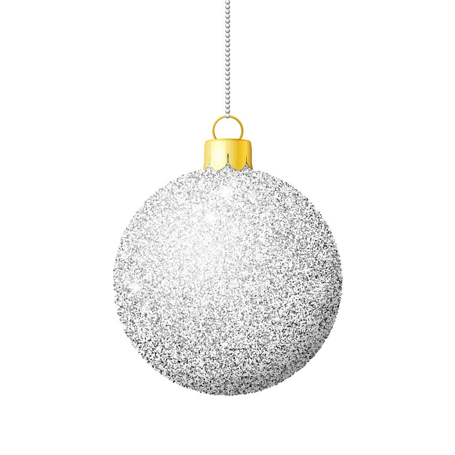 Silver glitter shiny christmas ball Drawing by Dimitris66