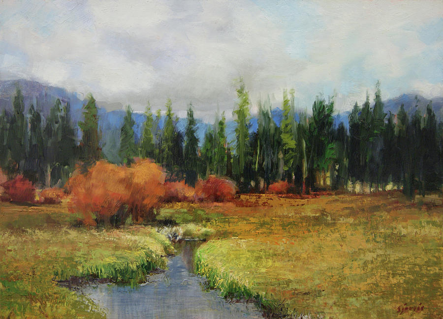 Landscape Painting - Silver Lake by Susan N Jarvis