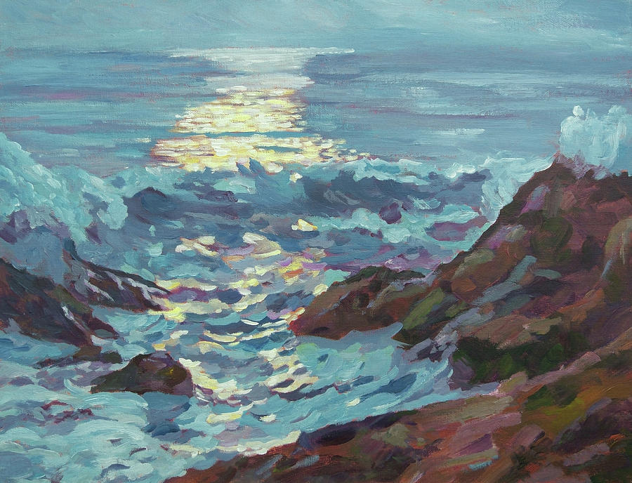 Silver Moonlight Painting by David Lloyd Glover