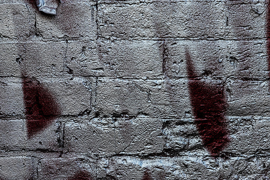 Silver Paint On Brick Wall Photograph
