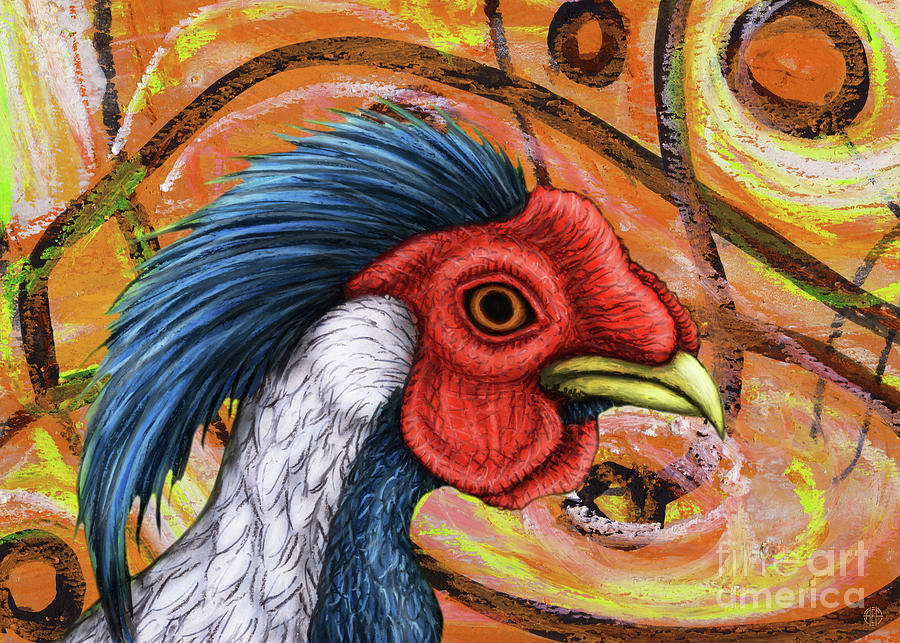 Silver Pheasant Abstract Painting by Amy E Fraser