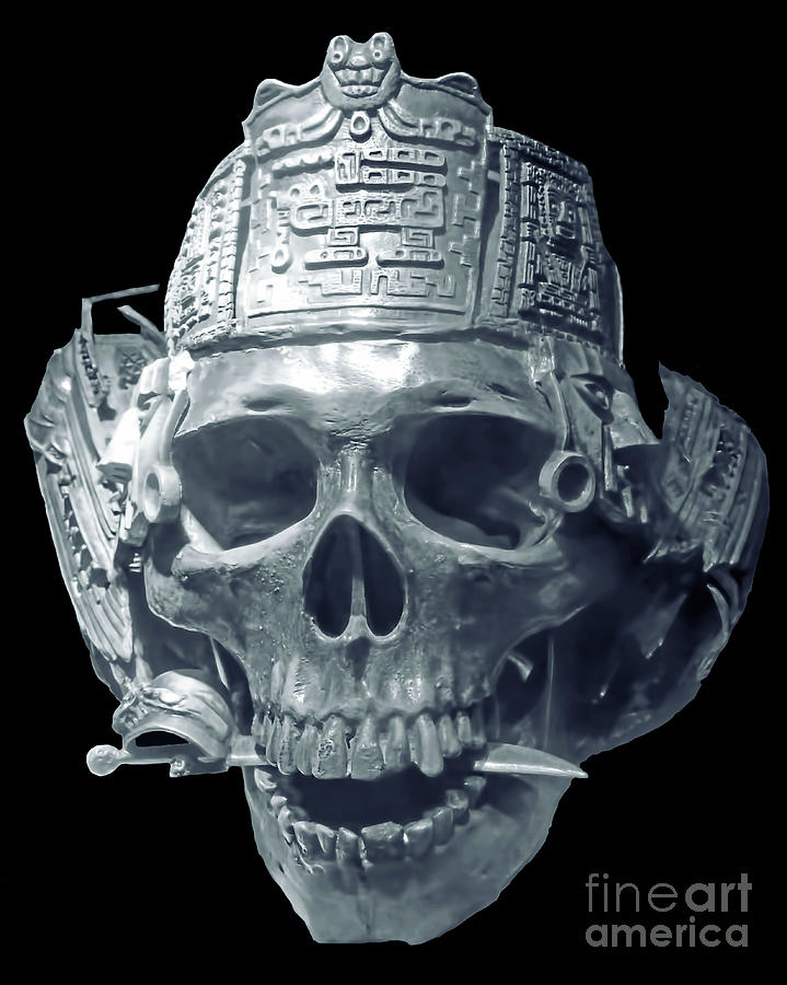 Silver Pirate Skull and Dagger Photograph by D Hackett