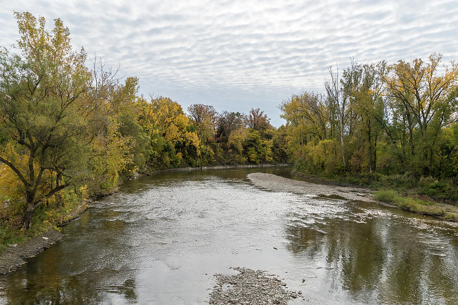 Silver River Flow - Autumn at the Humber River in Toronto Ontario Canada Photograph by Georgia Mizuleva
