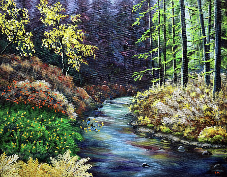Silver River In Late Summer Painting