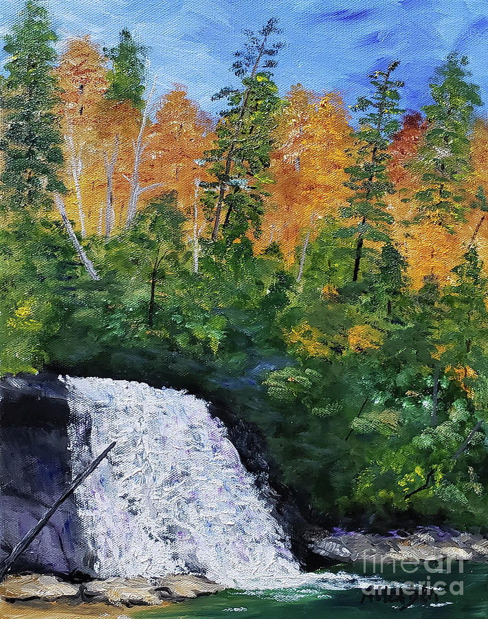 Waterfall Painting - Silver Run Falls Autumn by Stanton Allaben Waterfall Painting - Silver Run Falls Autumn by Stanton Allaben