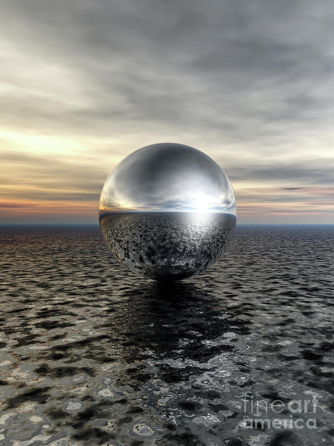 Silver Sphere Digital Art by Phil Perkins