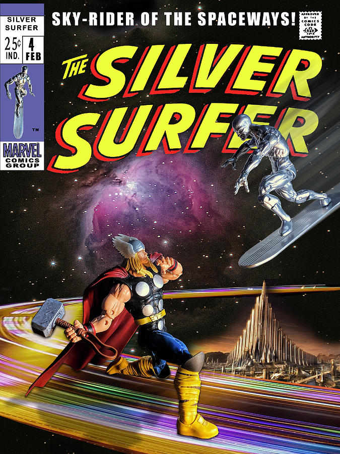 Silver Surfer vs Thor Marvel Legends Digital Art by SportsPop Art