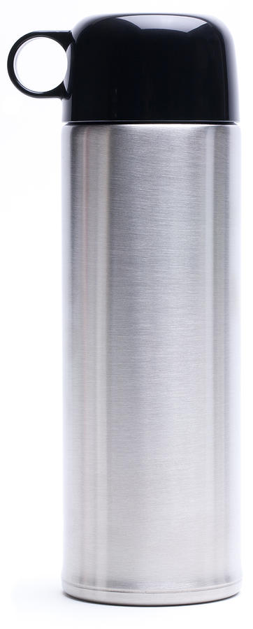 Silver vacuum flask Photograph by TayaCho