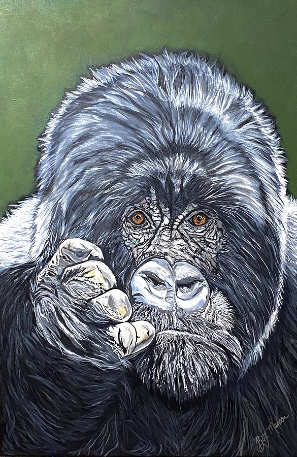 Silverback Gorilla-Gentle Giant Painting by Bill Manson