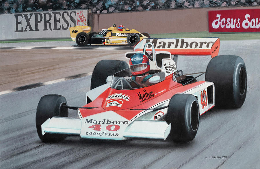 Silverstone Debut Painting by Norb Lisinski