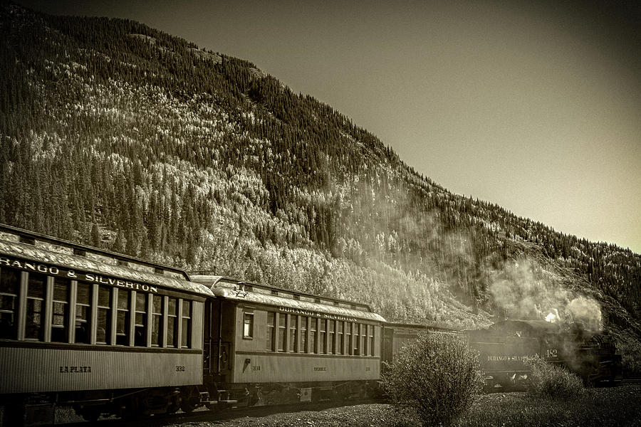 Train Photograph - Silverton Departure BW Version by Angelo Marcialis