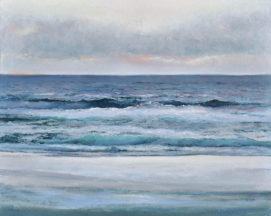 Silvery Morn - ocean seascape Painting by Jan Matson