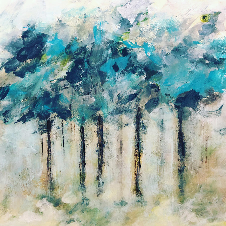 Sim Of Trees V2 Not Sharp Painting by Sallie Otenasek