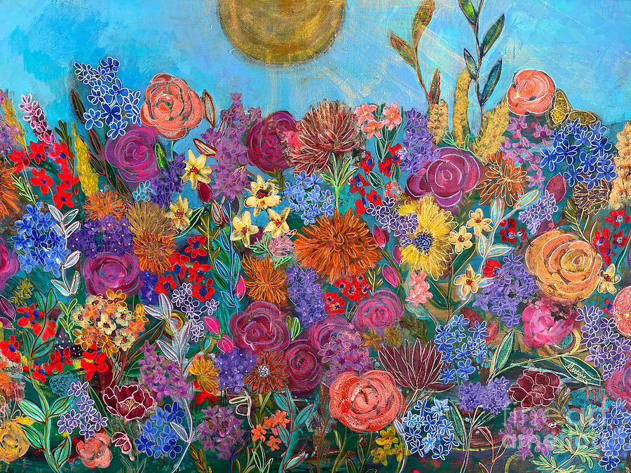 Inspirational Painting - Simbas Garden by Martina Schmidt