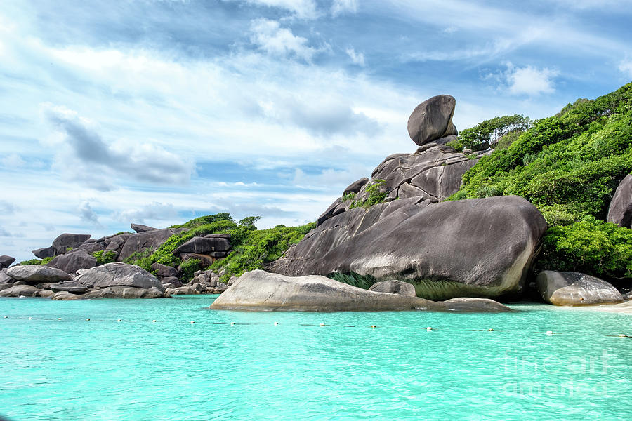 Similan bay sailing rock island in andaman sea Photograph by Thanayu ...