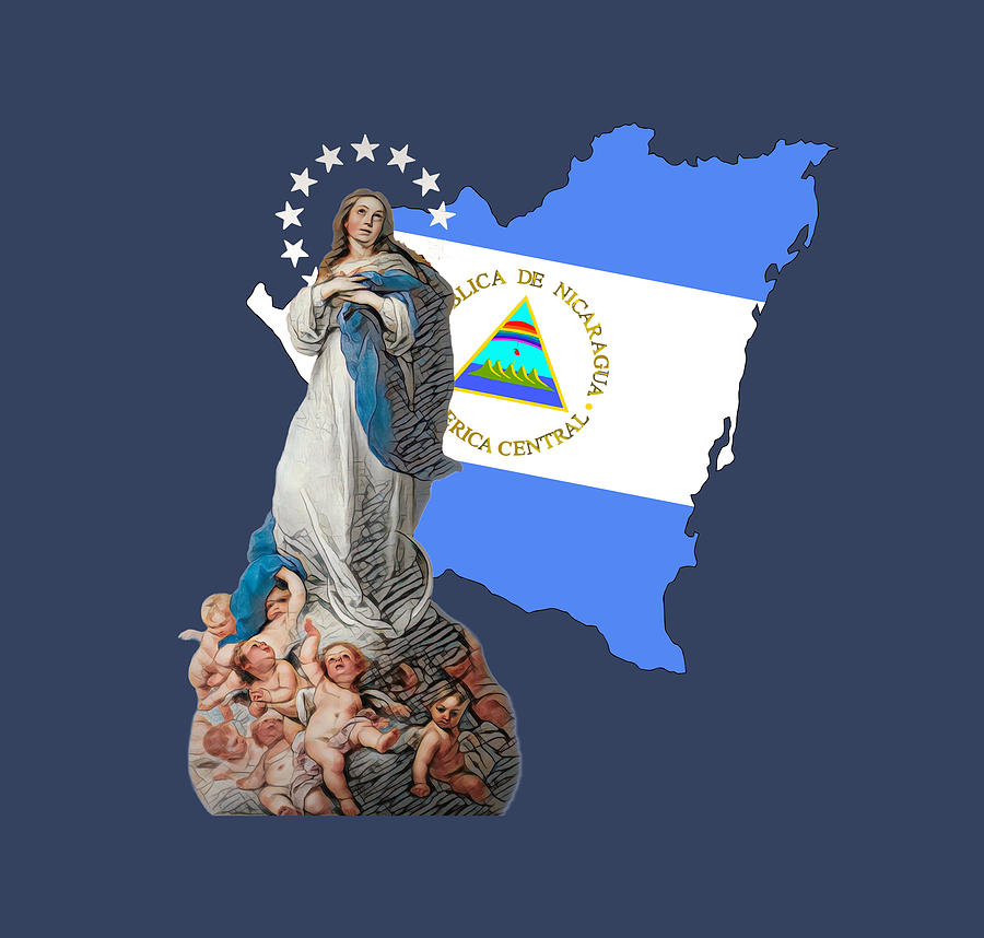 Similar to Nicaragua Flag Map and Immaculate Conception Mixed Media by Mixed Media Art