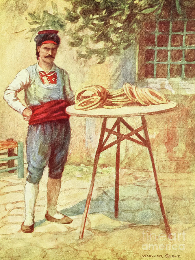 Simit Turkish Bagel Seller J3 Drawing