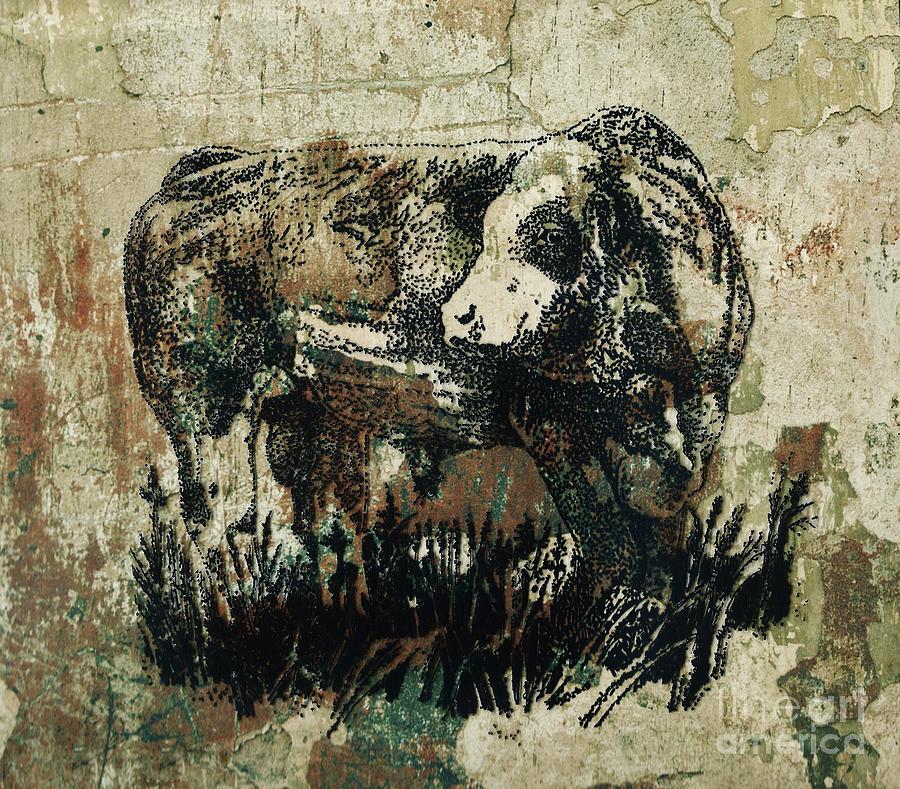 Simmental Bull 31 Drawing by Larry Campbell