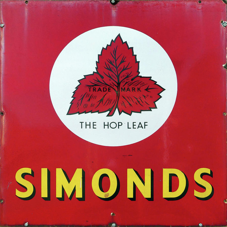 Simonds Beer, Vintage Enamel Sign. Mixed Media