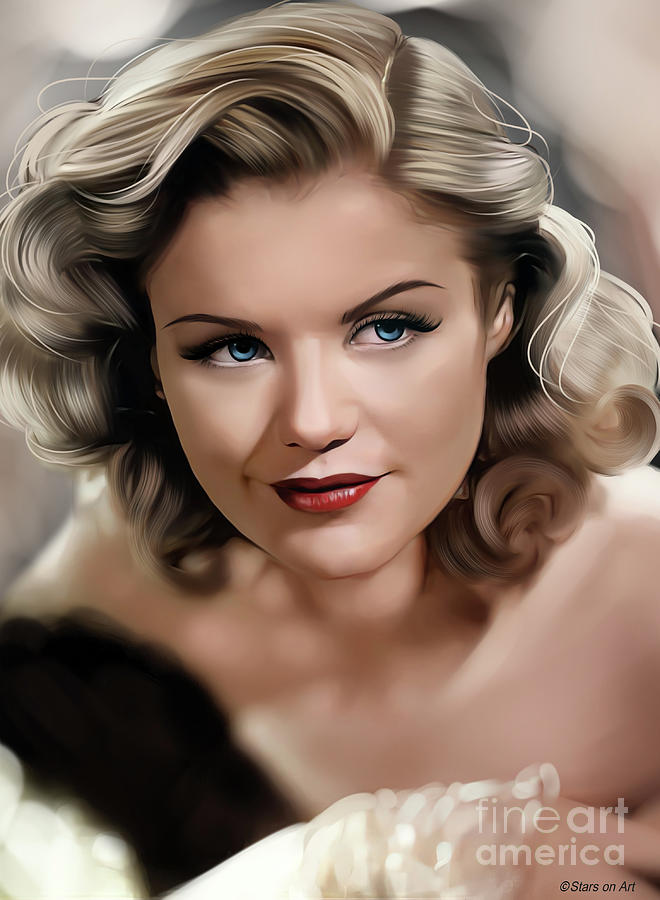 Hollywood Painting - Simone Simon illustration -b by Movie World Posters