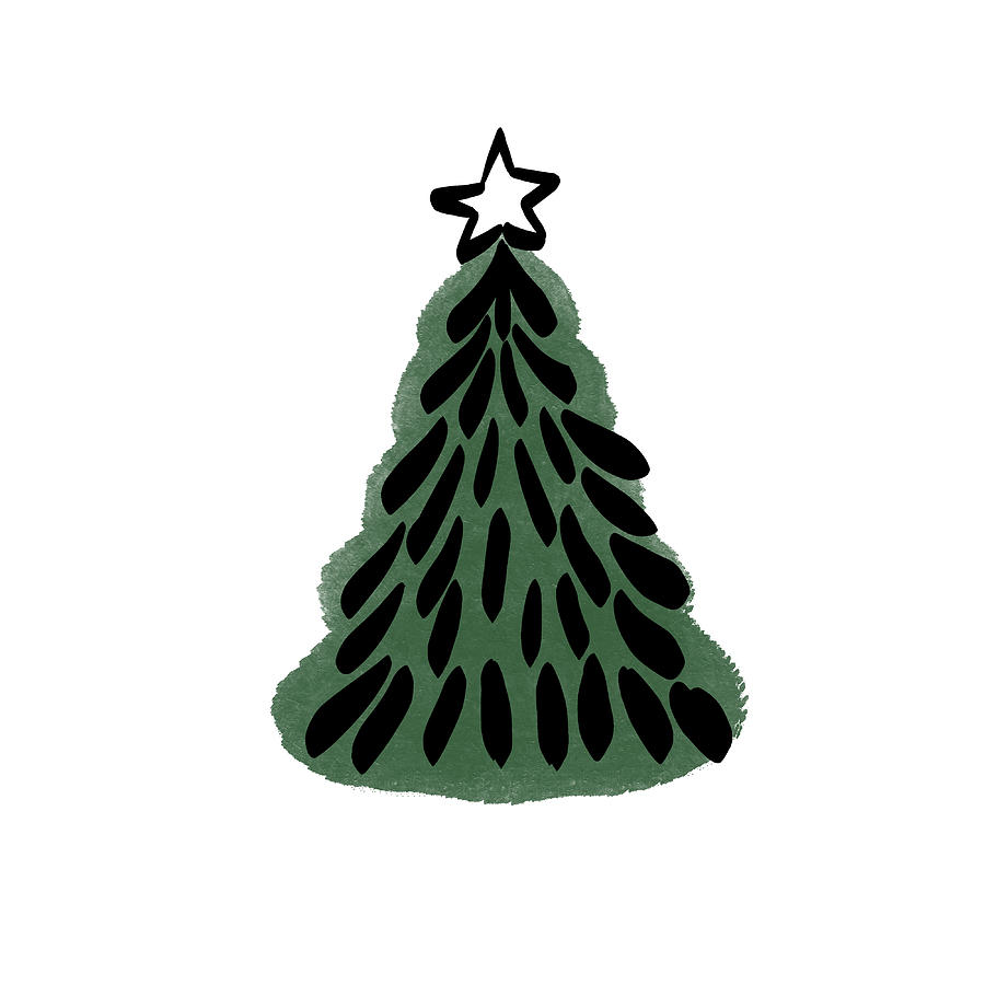 Simple Christmas Tree 2 Mixed Media by Masha Batkova