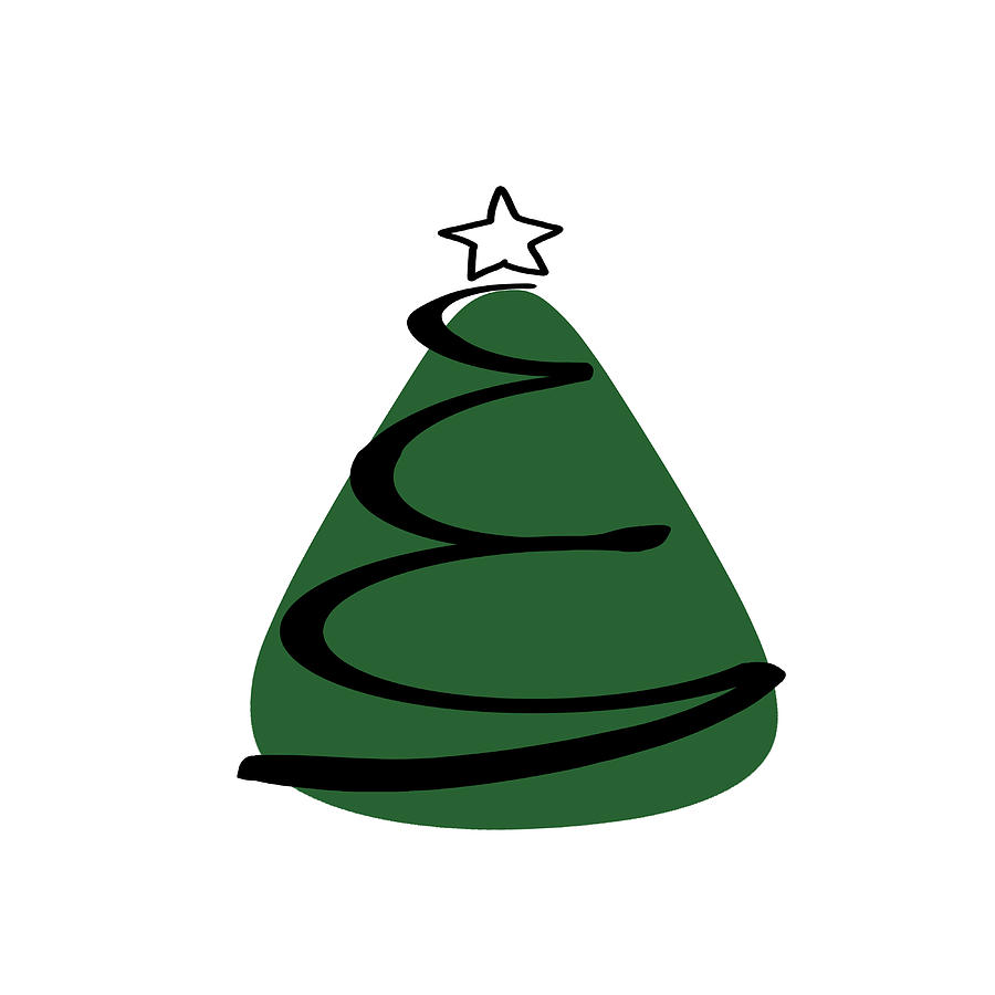 Christmas Mixed Media - Simple Christmas Tree 3 by Masha Batkova