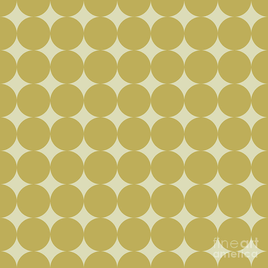 Simple Circle Coin Dot Pattern In Dutch White And Desert Yellow N.0385 Painting