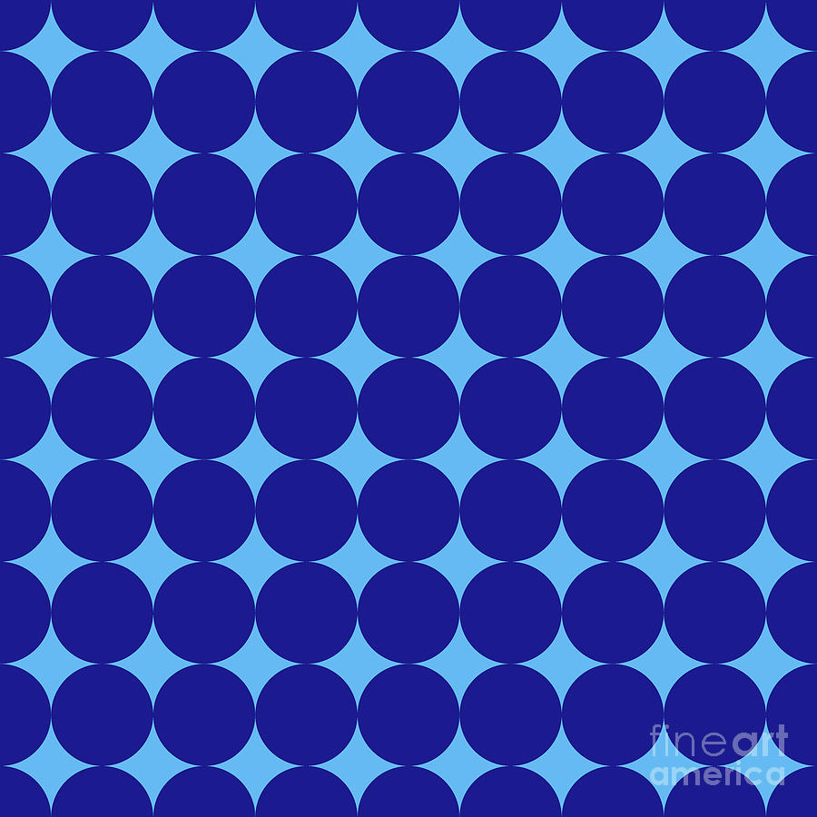 Simple Circle Coin Dot Pattern In Summer Sky And Ultramarine Blue N.1451 Painting
