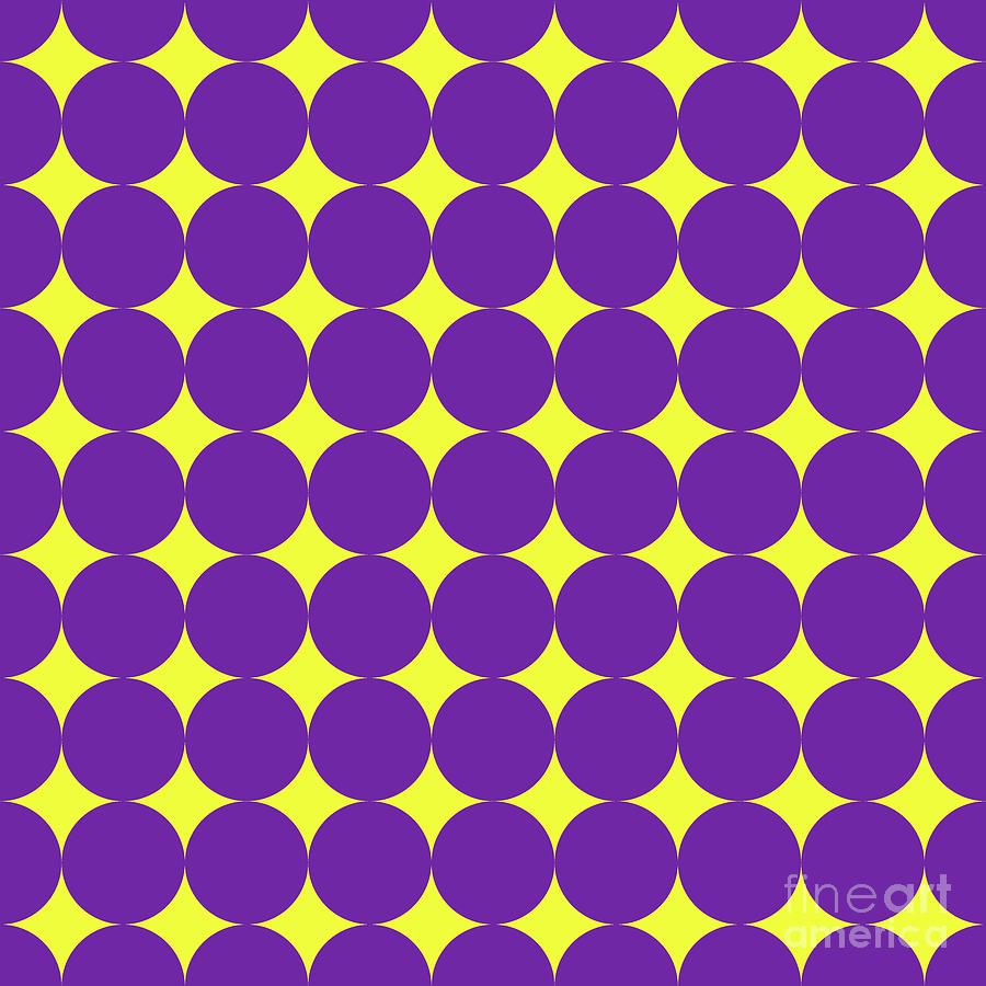 Simple Circle Coin Dot Pattern In Sunny Yellow And Iris Purple N.1582 Painting