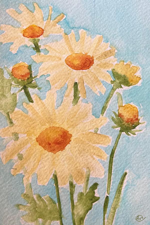 Simple Daisies Painting by Monica Martin