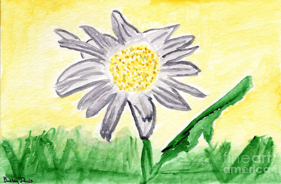 Simple Flower in Watercolor Painting by Bentley Davis