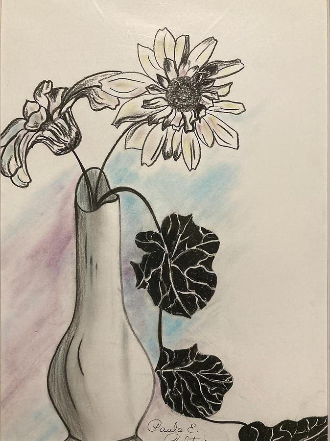 Simple Flowers Drawing by Paula Peltier - Fine Art America