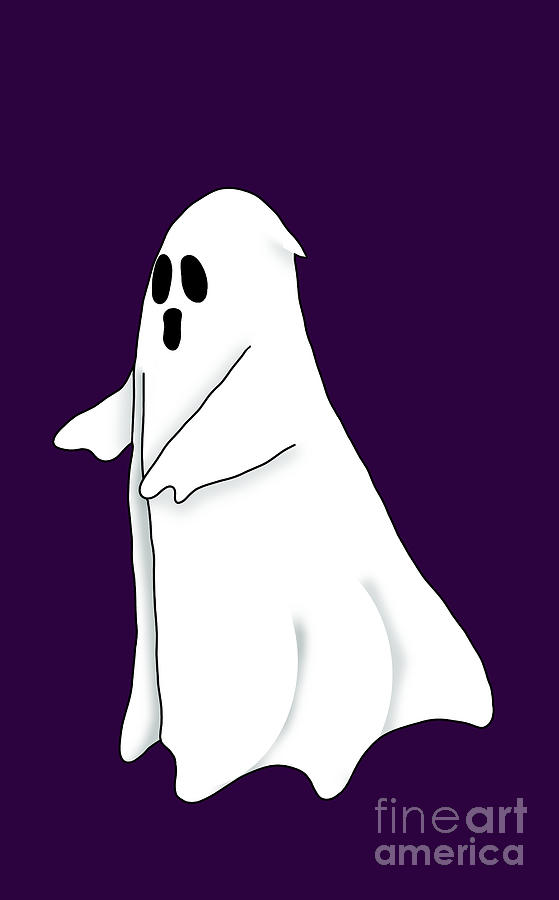 Simple Ghost for Halloween Digital Art by Colleen Cornelius