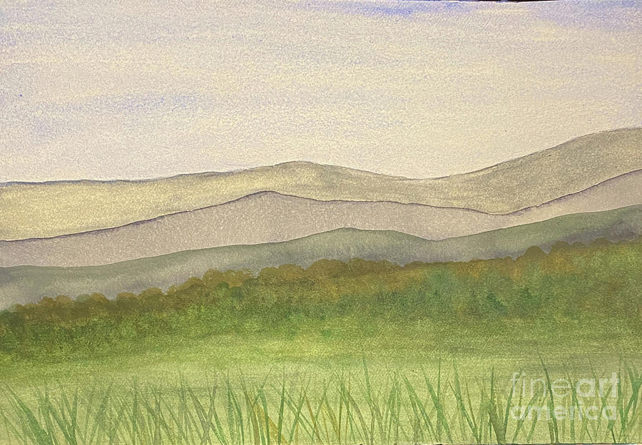 Simple Mountain Landscape Painting by Lisa Neuman