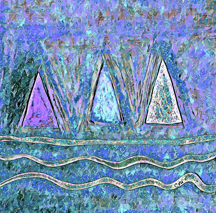Simple Sailing Painting by Corinne Carroll
