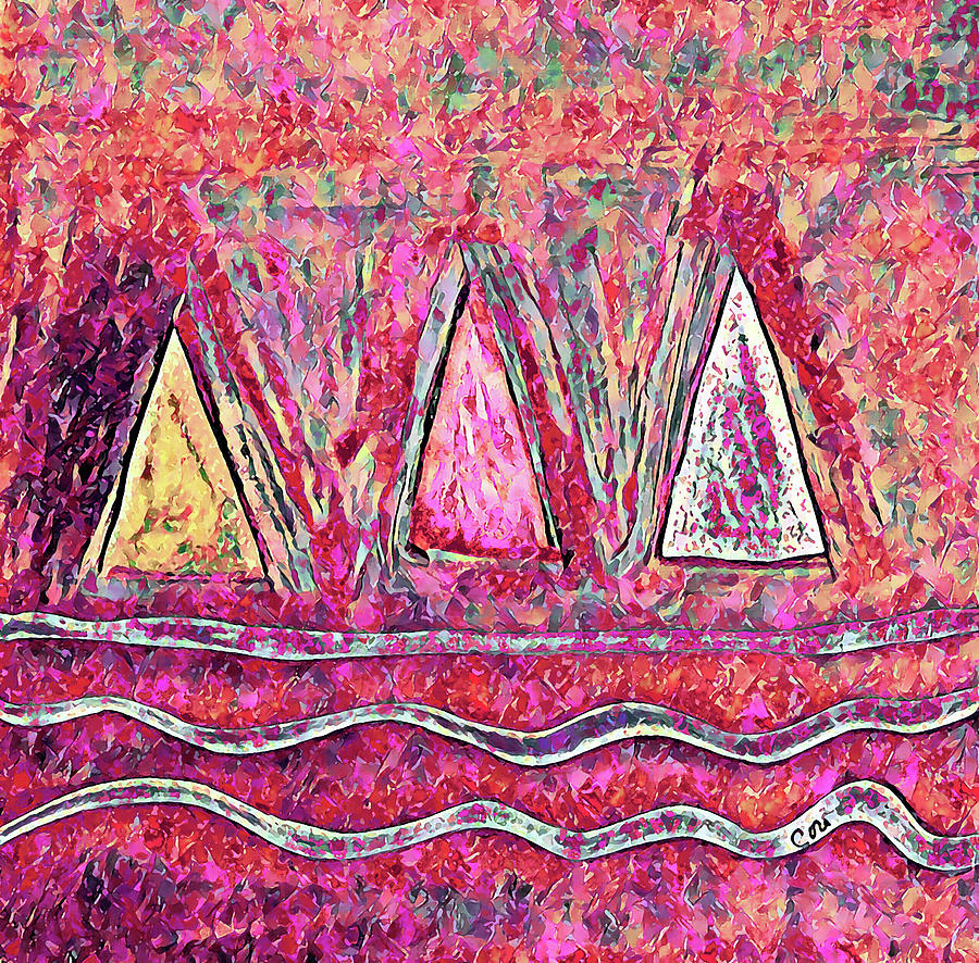 Simple Sailing Pink Painting by Corinne Carroll