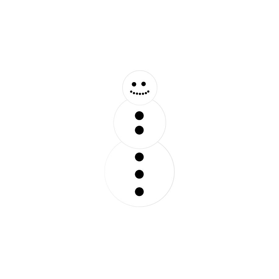 Simple Snowman Graphic  Digital Art by Amelia Pearn