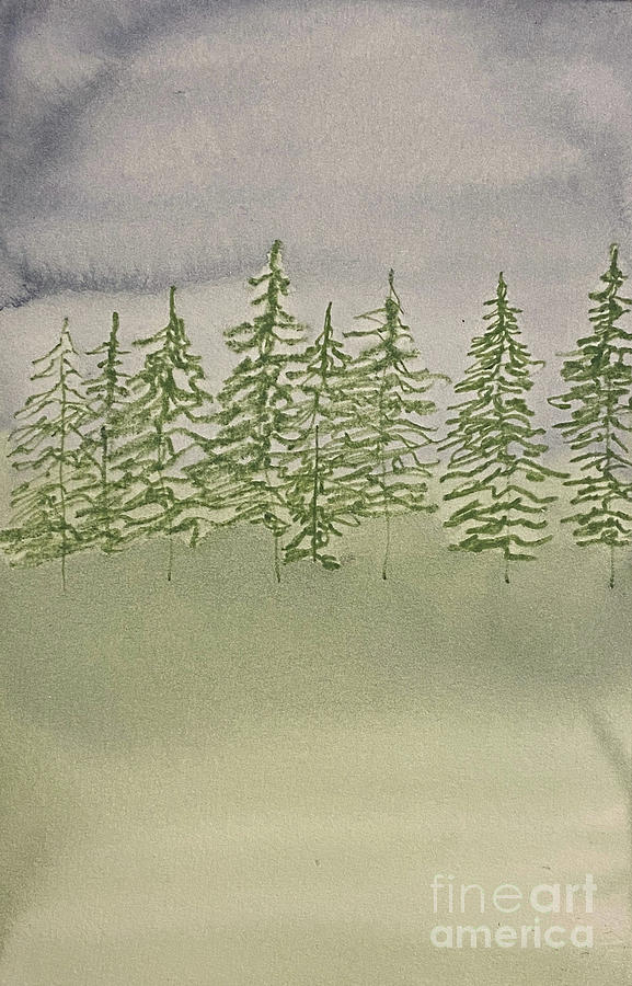 Simple Trees Painting by Lisa Neuman