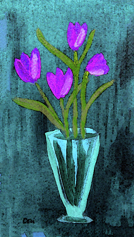Simple Tulips Painting by Corinne Carroll