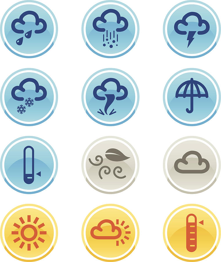 Simple Weather Icons Drawing by Designalldone