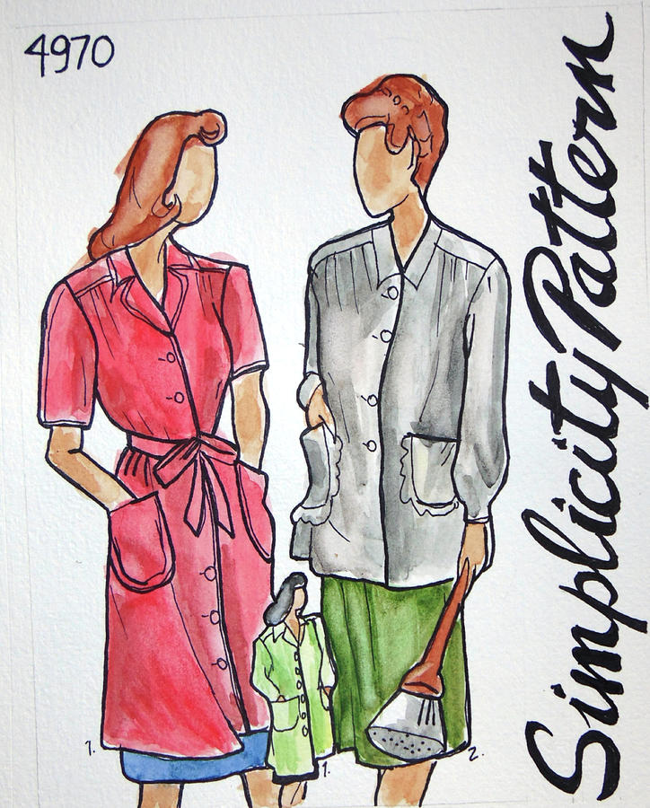 Simplicity Pattern 4970 Painting by Loretta Nash