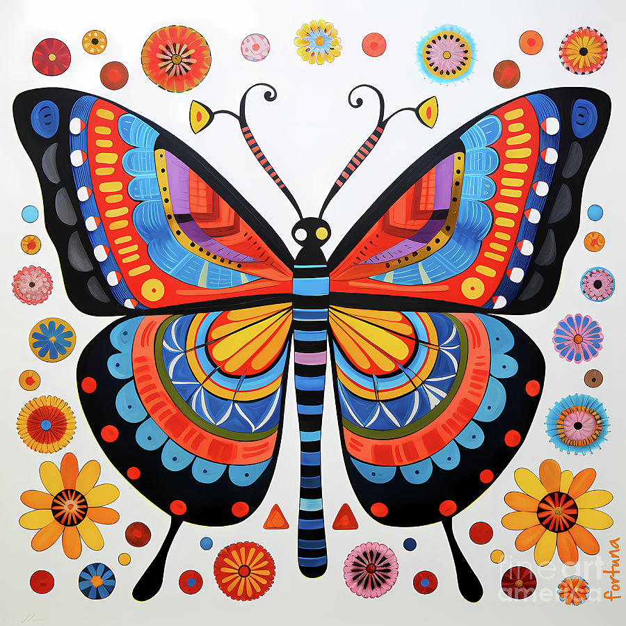 Simplified Butterfly Digital Art by Dragica Micki Fortuna