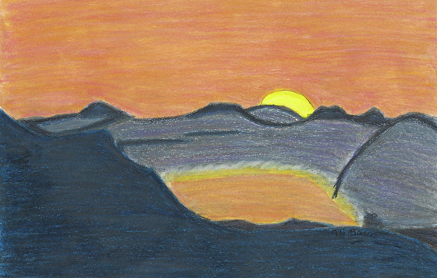 Simplistic Sunset Drawing by Ali Baucom
