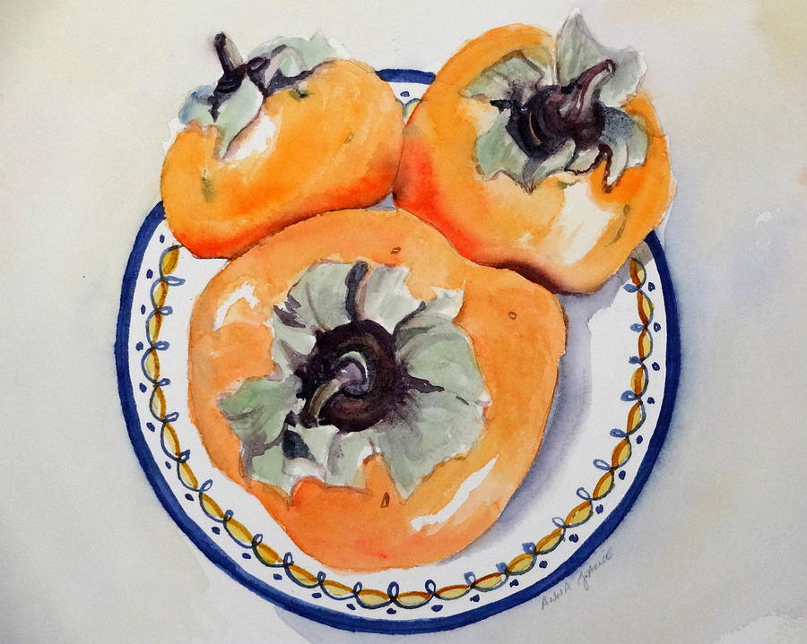 Simply Persimmons Painting by Anna Jacke