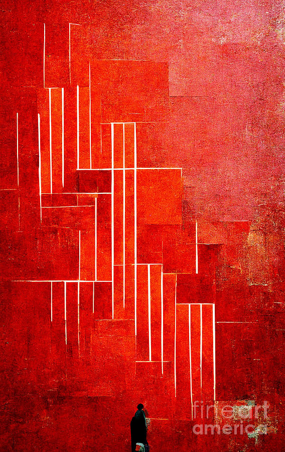 Abstract Digital Art - Simply red by Sabantha